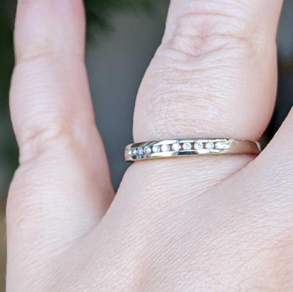 10K White Gold Diamond Channel Set Half Eternity Ring - Picture 9 of 15